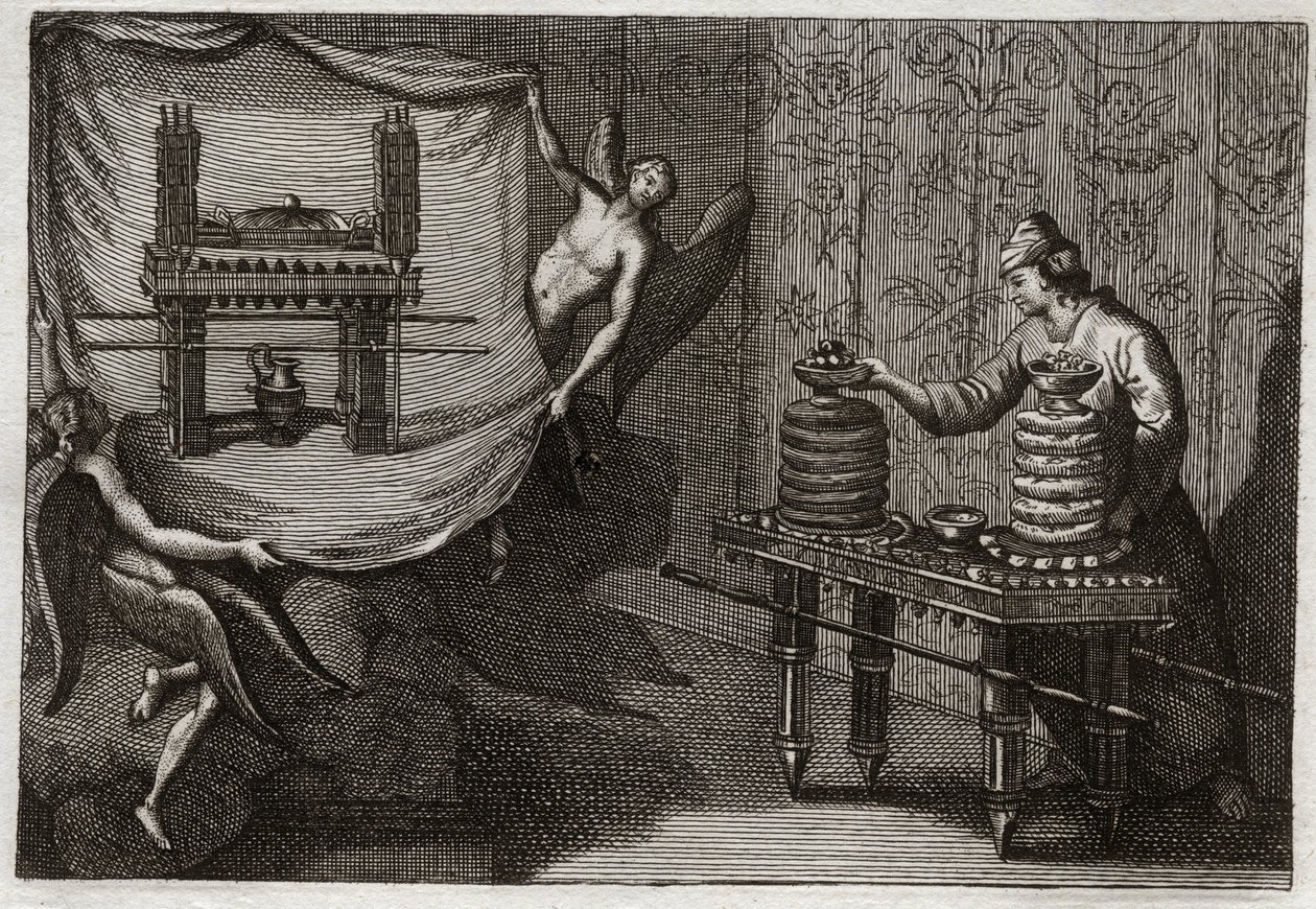 Bible of Royaumont, Starý zákon: Stůl předkládání chlebů ve svatostánku. Ilustrace z roku 1811. od Unknown artist