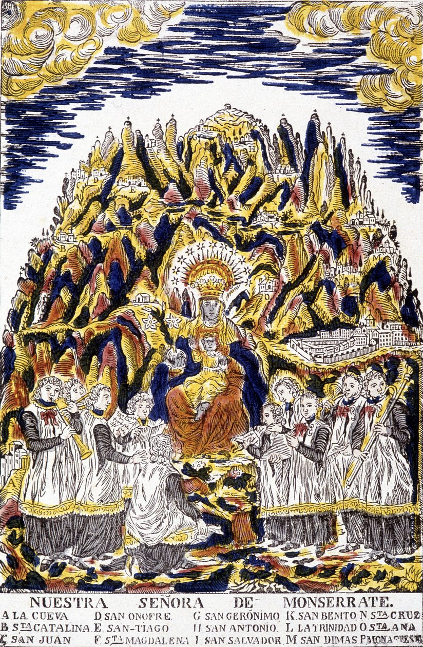 Černá panna z Monserrate, Havana, obklopená anděly. od Unknown artist