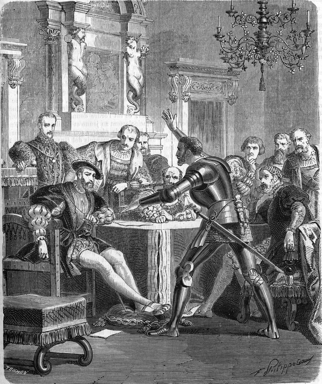 Blaise de Monluc (1502-1577), maršál Francie na dvoře Francois 1st. Rytina 19. století. od Unknown artist