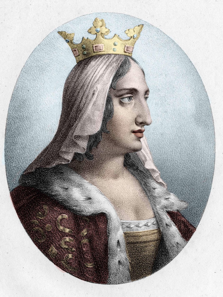 Blanche de Castile. Francouzská královna (1188 až 1252).manželka krále Ludvíka VIII. rytina 19. století. od Unknown artist