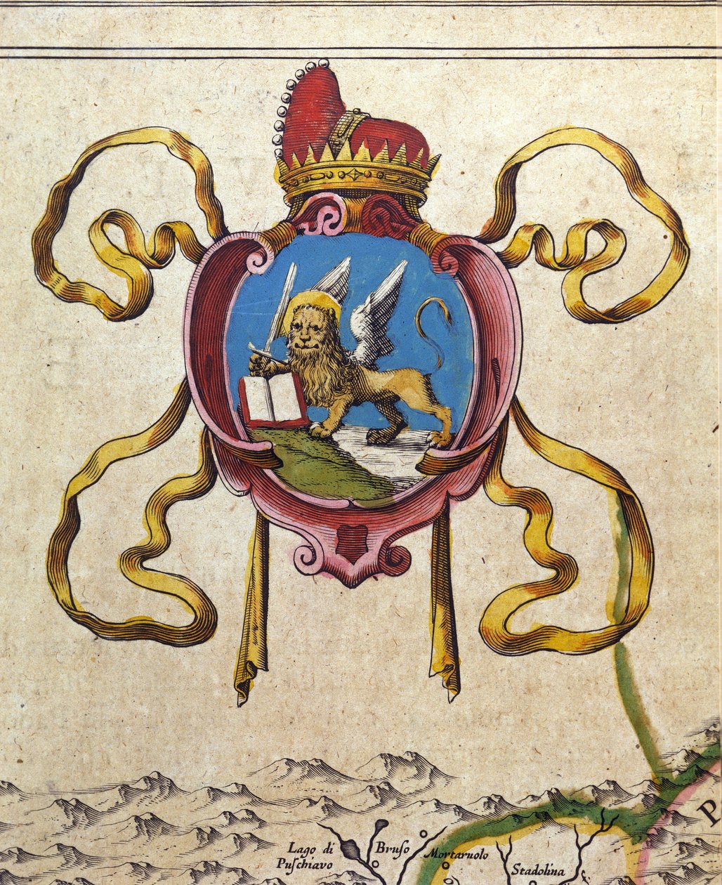 Erb Benátské republiky zdobí lva svatého Marka. 19. století od Unknown artist