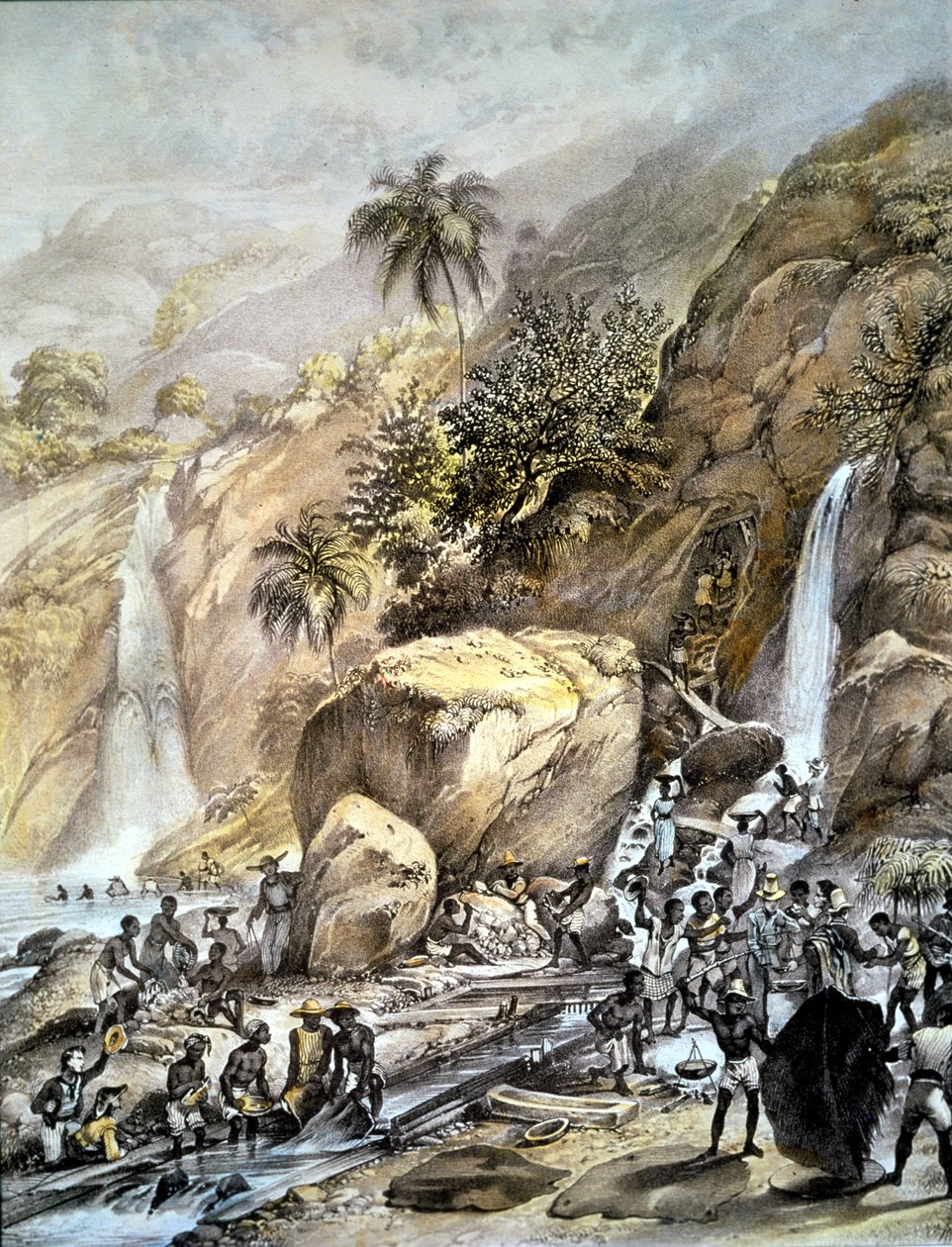 Brazílie, zlatá ruda je láva v pohoří Itacolumi (Minas Gerais). 1820 od Unknown artist