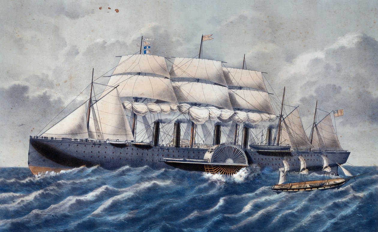 Britský parník Great Eastern od Unknown artist