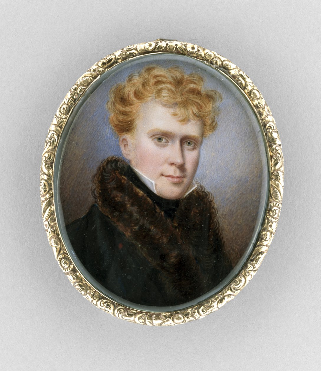 Brož s portrétem muže, kolem roku 1840 (akvarel na slonovině od Unknown artist