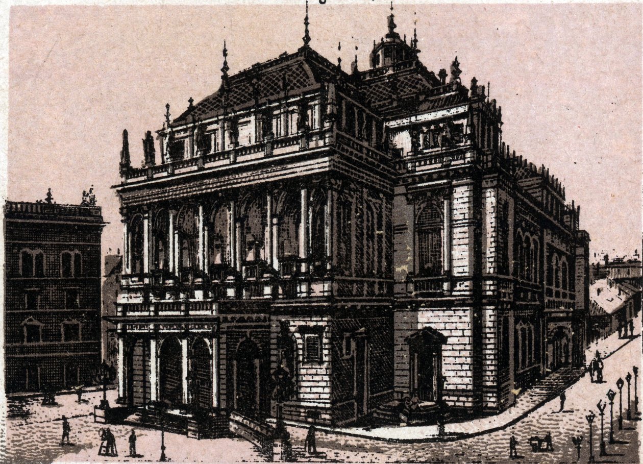 Budapešť, Maďarsko: pohled na magyar kiralyi operahaz (opera). v „“ Svět ilustruje 168 pohledů““ Nedatováno (konec 19. století) od Unknown artist