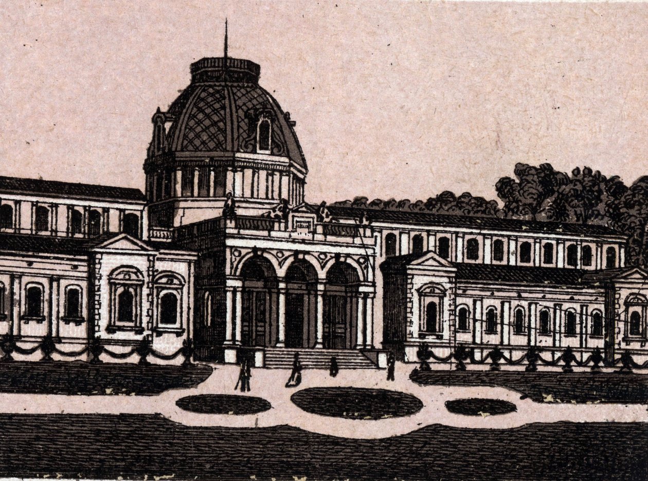 Budapešť, Maďarsko: pohled na termální lázně na ostrově Margaret (Isle Margareth). v „“ Svět ilustruje 168 pohledů““ Nedatováno (konec 19. století) od Unknown artist
