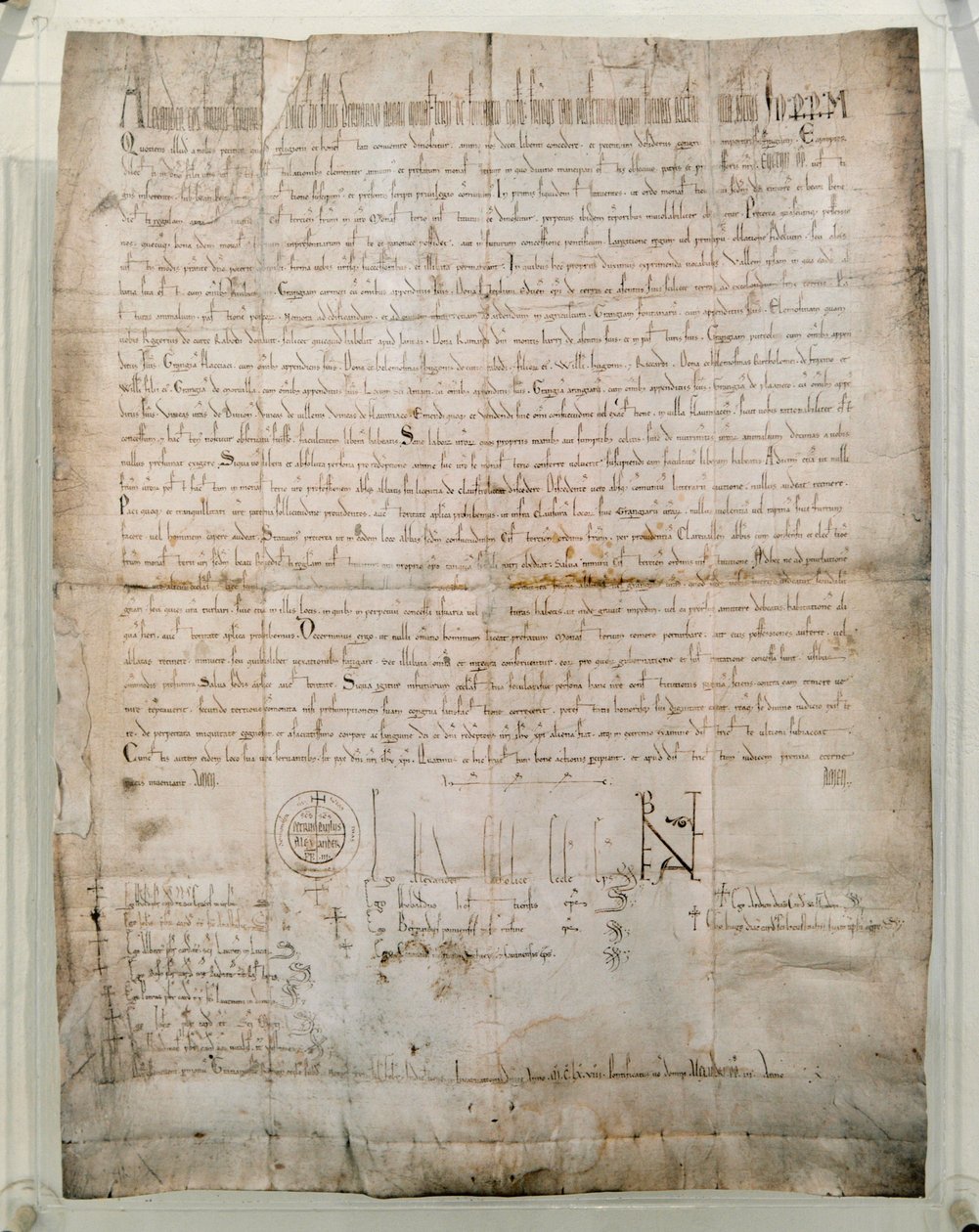 Bulle z roku 1168 papeže Alexandra III. (Orlando Bandinelli od Unknown artist