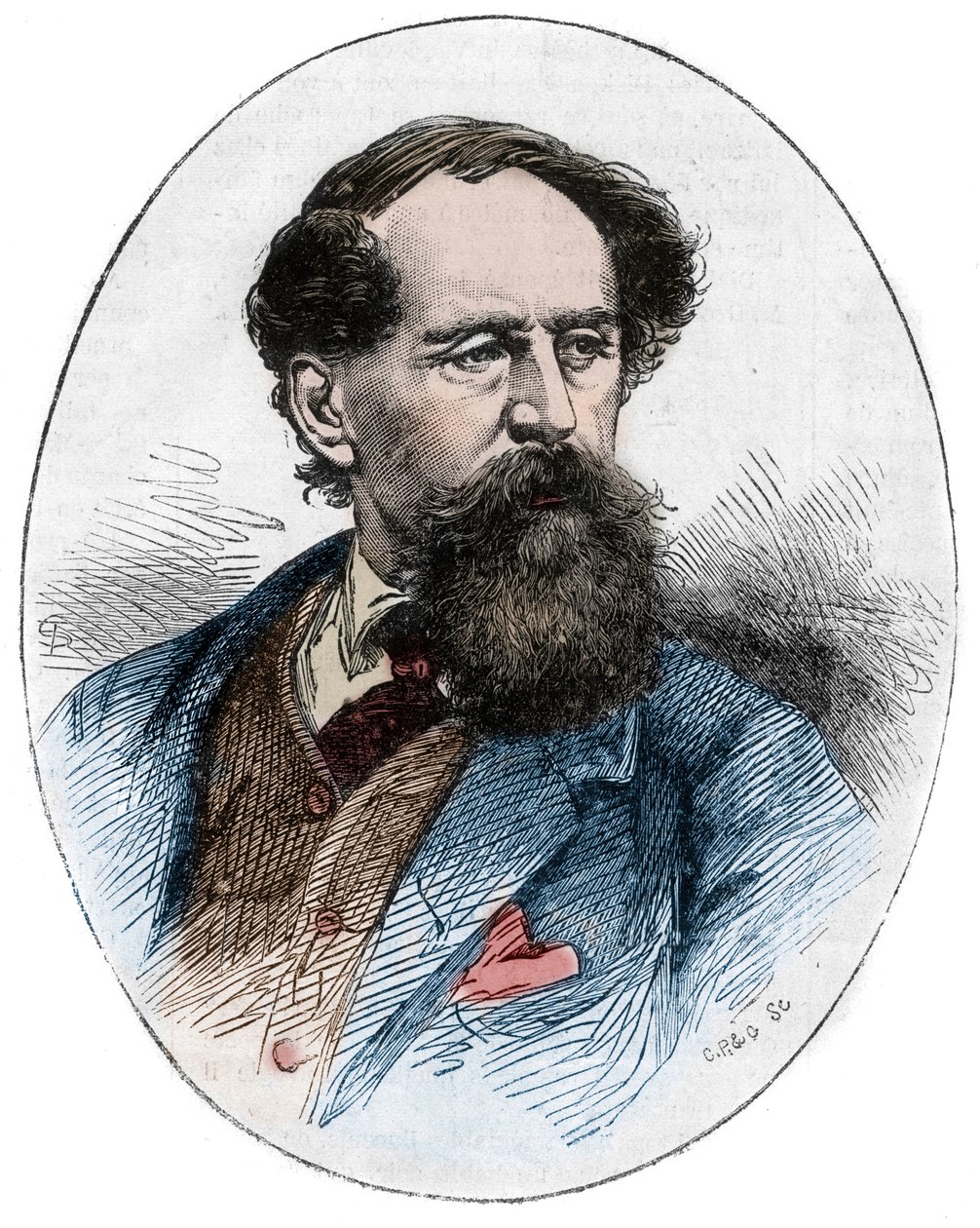 CHARLES DICKENS (1812-1870) - anglický romanopisec - Portrét britského spisovatele Charlese Dickense (1812-1870) od Unknown artist