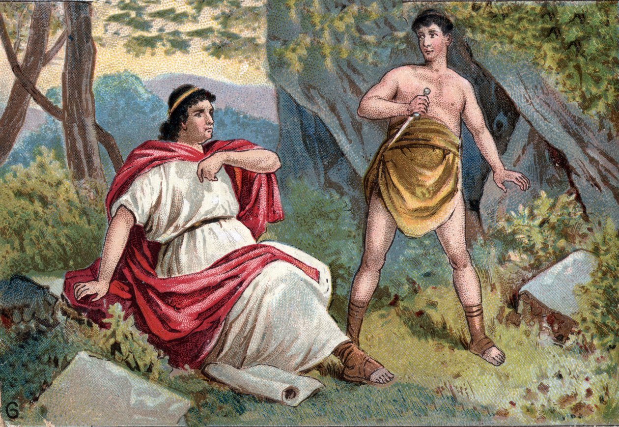 Caius Sempronius Gracchus (Gaius (Caio) Sempronius Gracco) (154-122 př. n. l.) (Gracque), tribun plebejců, chycen v konfliktu mezi Senátem a Plebem, nařídil svému otrokovi, aby ho zabil od Unknown artist