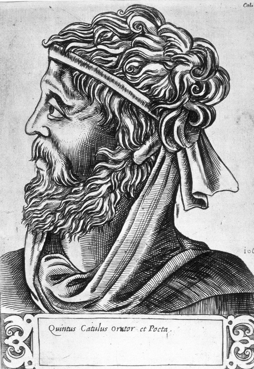 Caius Valerius Catullus dit Catulle (87 - 54 př. n. l.) Imaginární portrét, rytina 17. století. od Unknown artist
