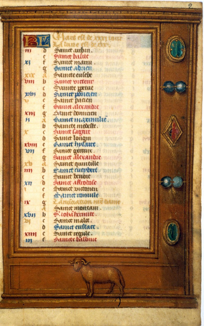 Kalendář března se znamením Belier - miniatura středověku: Žádost o povolení Městské knihovny v Toulouse (tel: 05 62 27 66 66) od Unknown artist