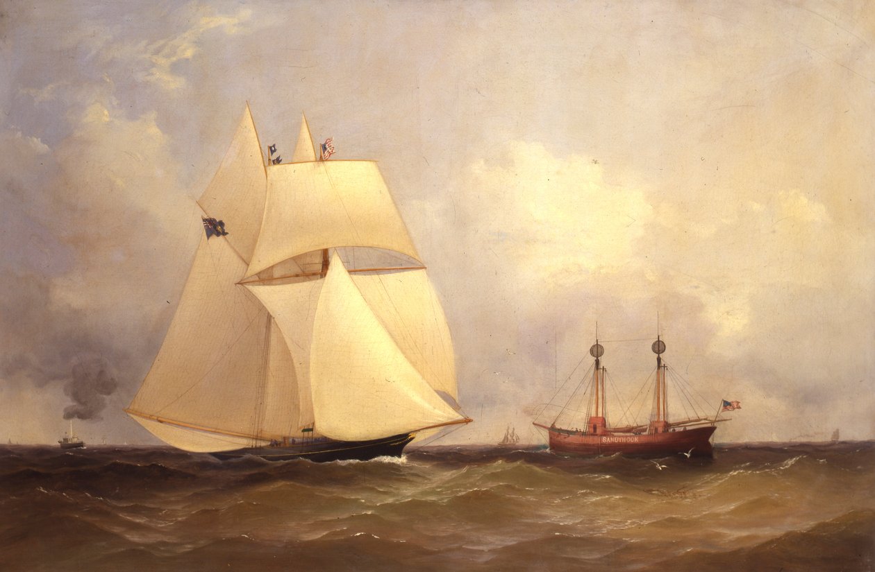 Cambria míjející Sandy Hook po Transatlantickém závodě, 1870 od Unknown