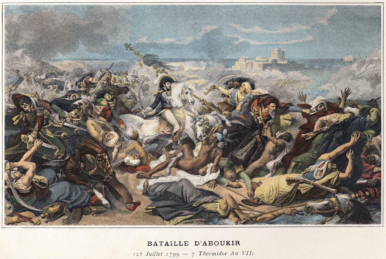 Kampaň (expedice) Egypta (1798-1801): Joachim Murat (1767-1815) během bitvy u Aboukiru, 25. července od Unknown artist