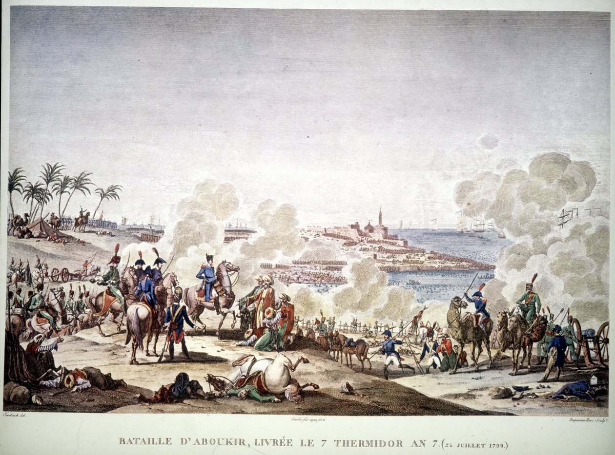 Kampaň (expedice) do Egypta (1798-1801), Napoleon v Egyptě: Bitva u Aboukiru, 25. července od Unknown artist