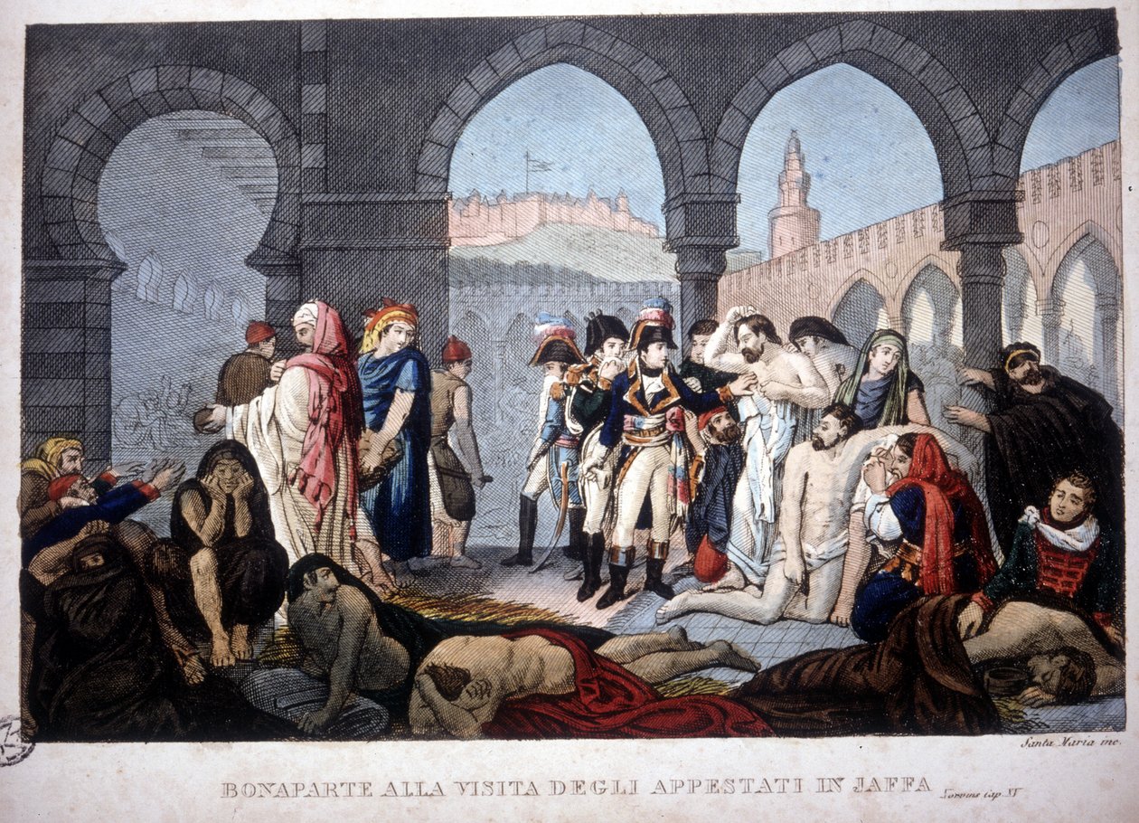 Kampaň (expedice) do Egypta (1798-1801): Napoleon navštívil Jaffa pestiferes v Egyptě, cca 1800. od Unknown artist