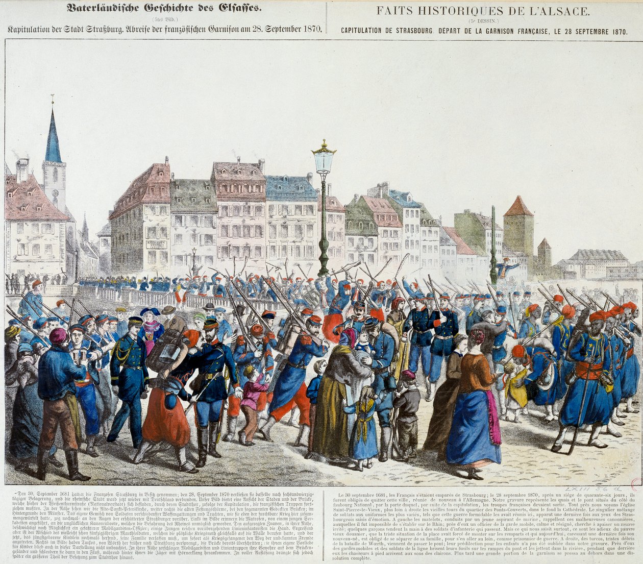 Kapitulace Štrasburku a odchod francouzské posádky, 28. září 1870 od Unknown artist