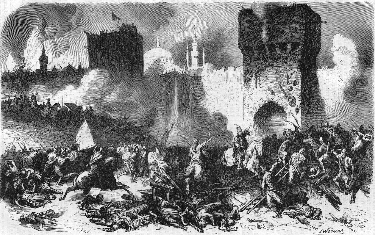 Dobytí Konstantinopole Mohametem II dne 29. května 1453. od Unknown artist