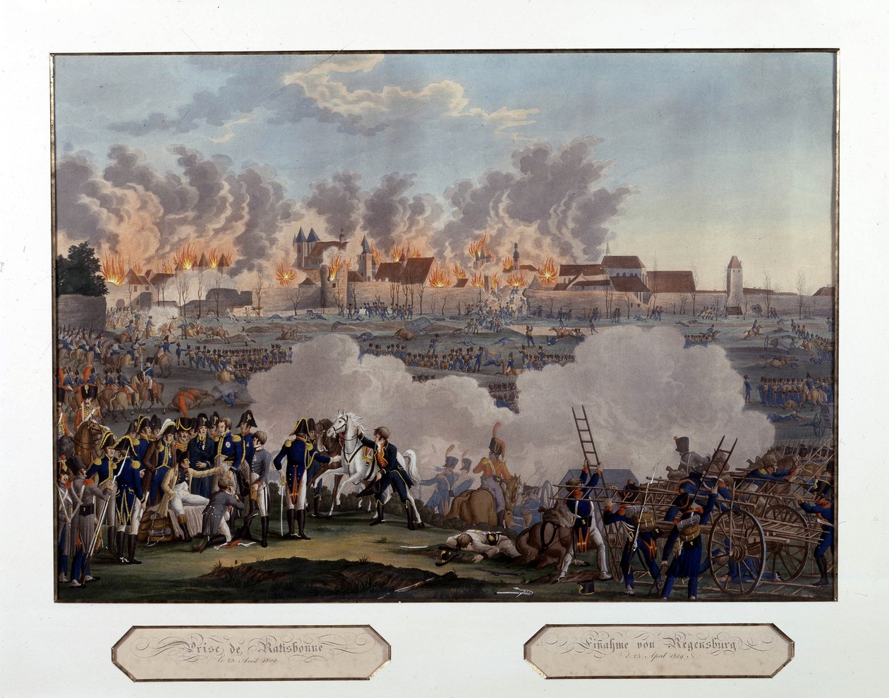 Dobytí Řezna, napoleonská válka, 23. dubna od Unknown artist