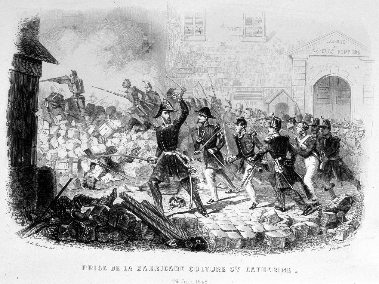 Zachycení kultury Barikády Sainte Catherine (24. června od Unknown artist