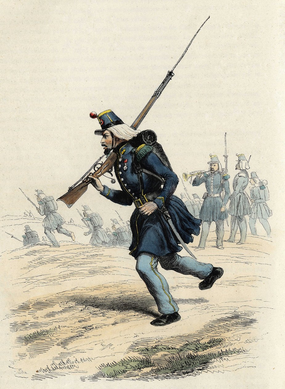 Carabiniers of the Orleans, lovci francouzské armády, vytvořeni v roce 1840 a posláni do Alžírska v roce 1841, v „“L