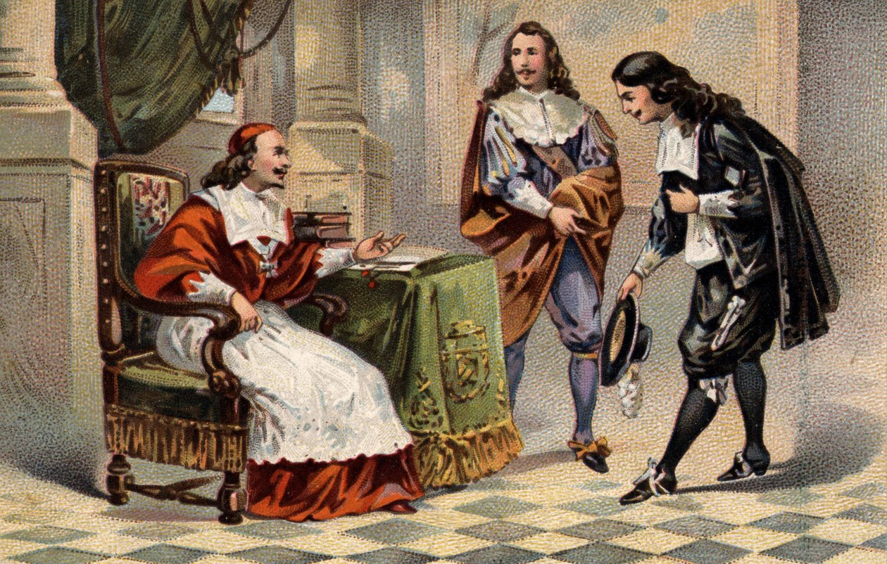 Kardinál Jules Mazarin (Giulio Raimondo Mazarin nebo Mazarino) (1602-1661) přijal Jana Křtitele (Jean-Baptiste) Colberta (1619-1683). od Unknown artist