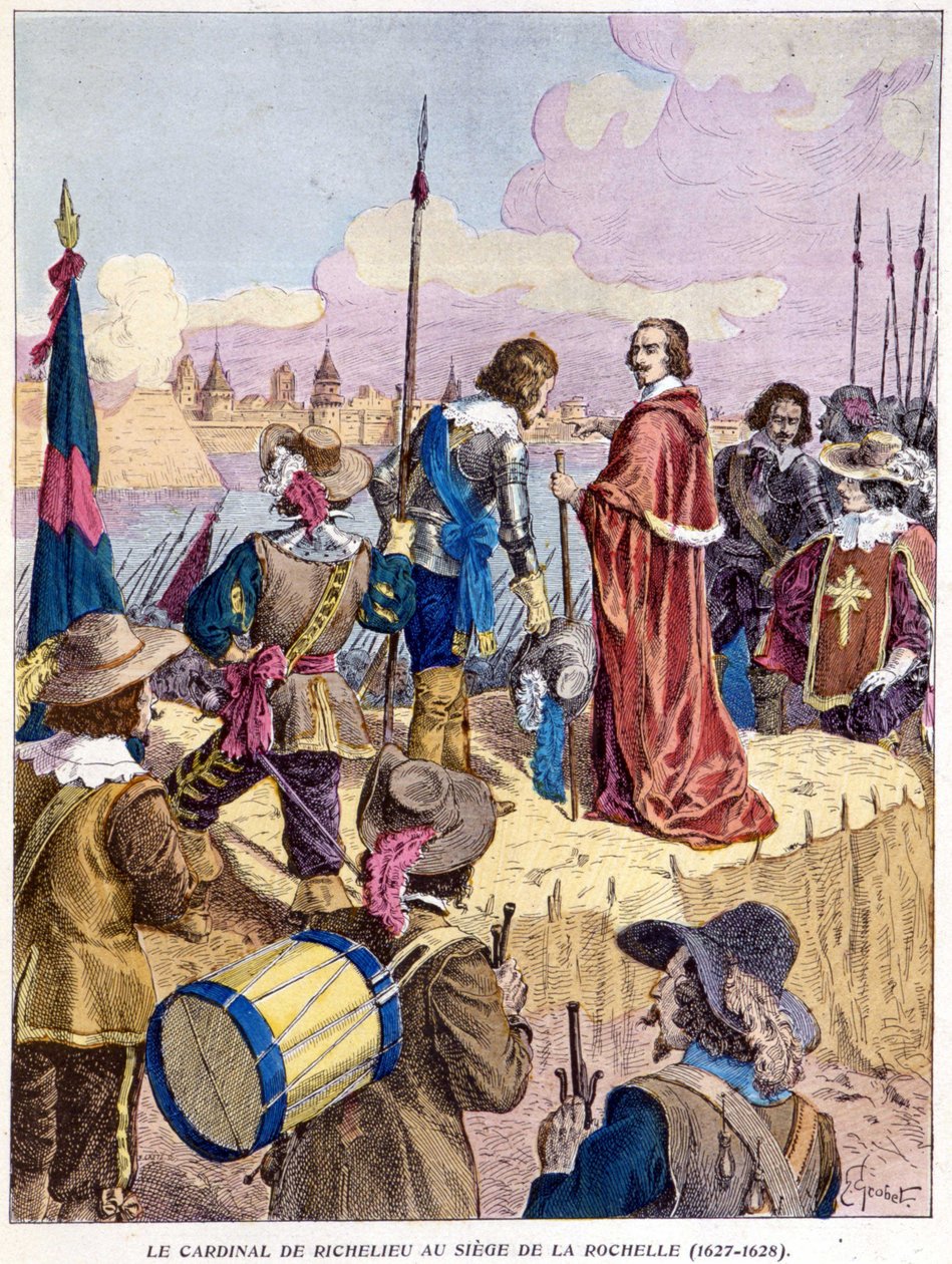 Kardinál Richelieu při obléhání La Rochelle (1627 - 1628) od Unknown artist