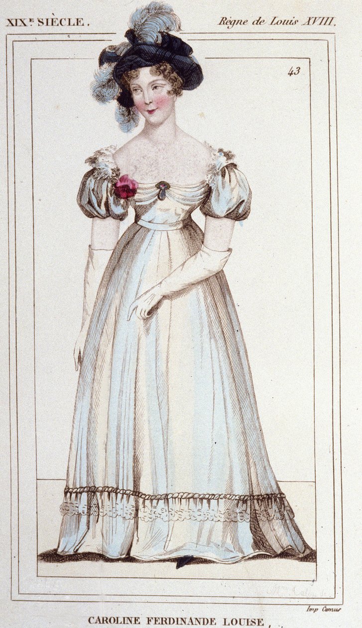 Caroline Ferdinande Louise z Neapole, vévodkyně z Berry (1798-1870). Manželka vévody z Berry. Rytina z roku 1830. od Unknown artist