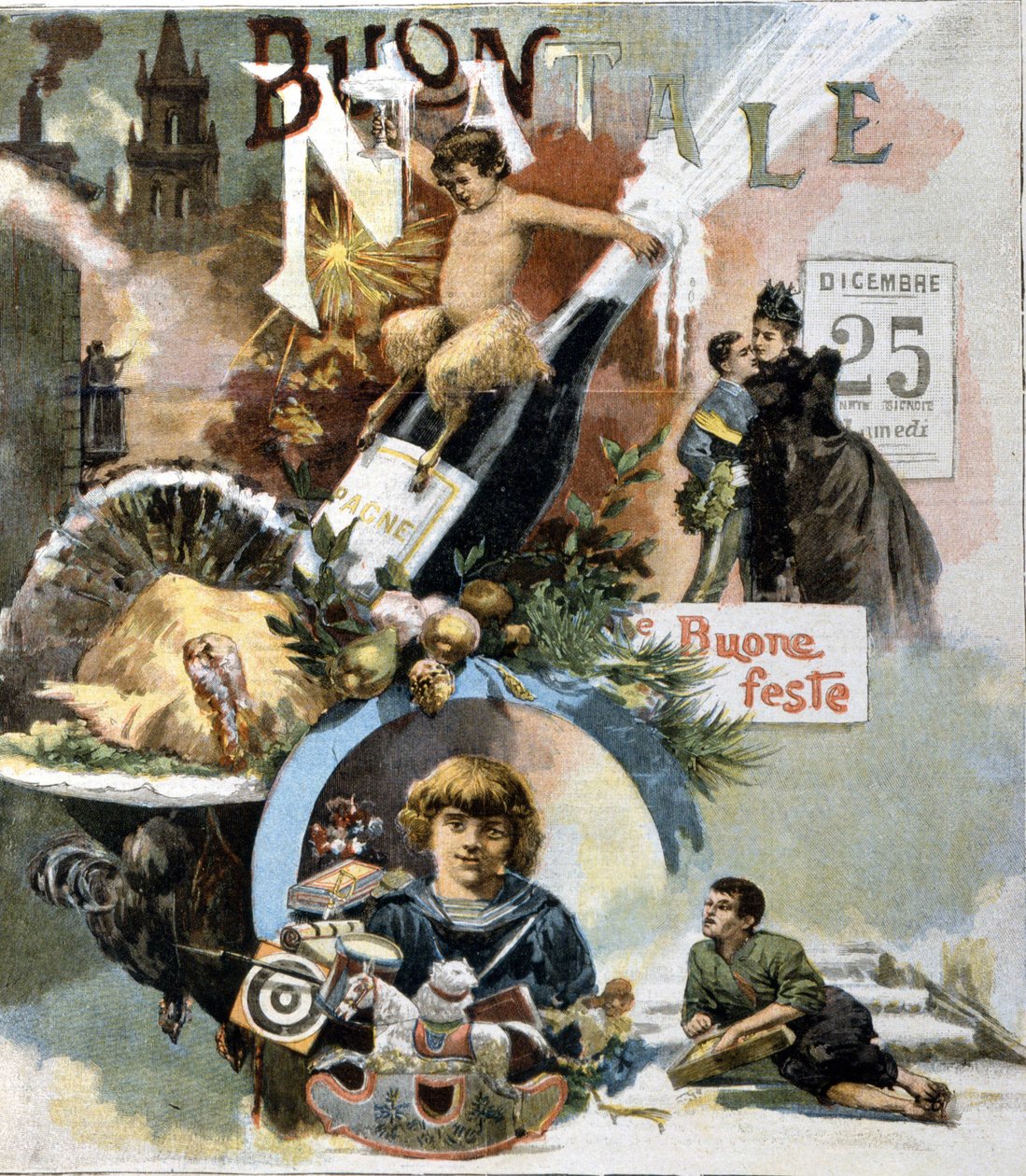Italské přání k Vánocům. 1893. od Unknown artist
