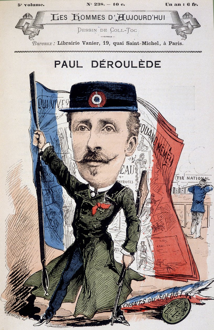 Kreslený film Paula Déleède (1846-1914), francouzského spisovatele a politika. V „Muži dneška““. od Unknown artist