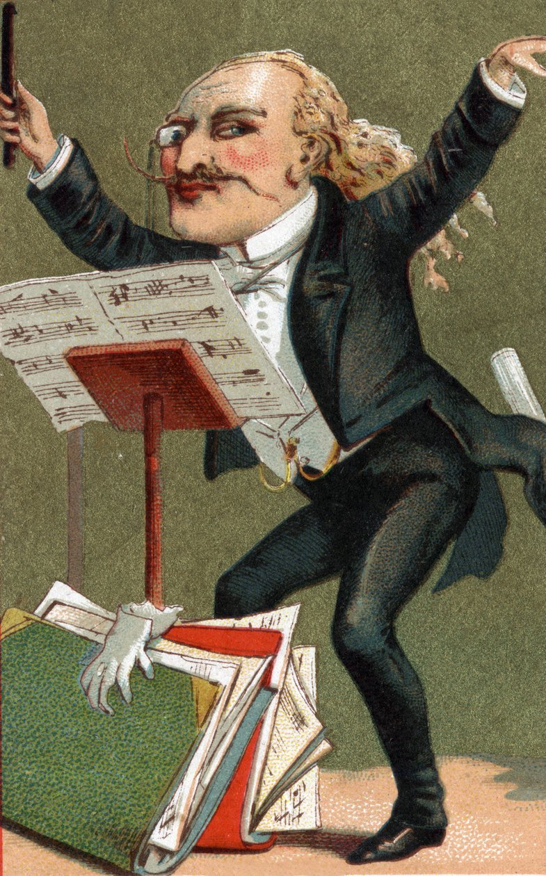 Karikatura dirigenta na konci 19. století. od Unknown artist