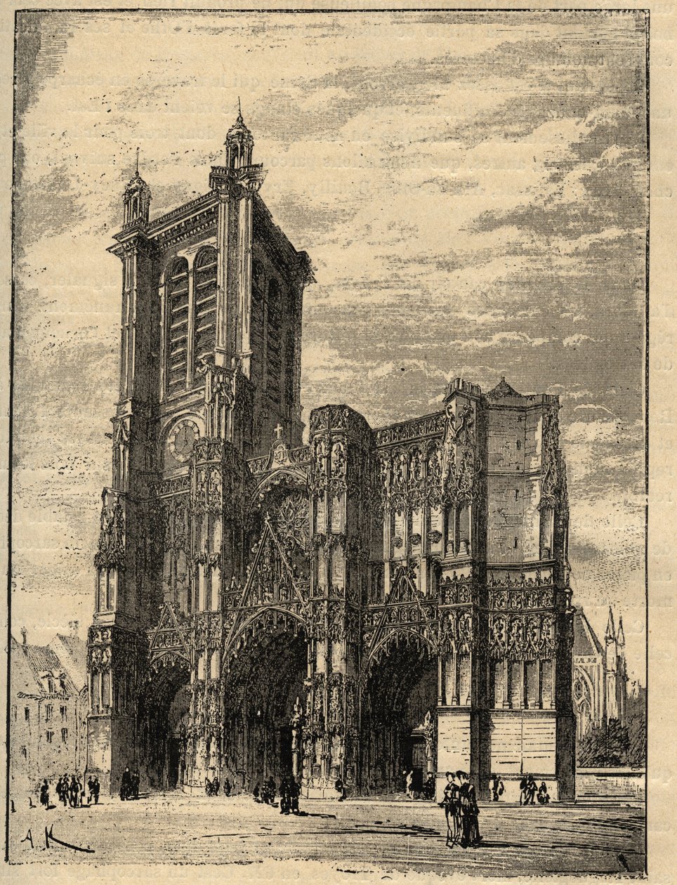 Cathedrale Saint-Pierre-et-Saint-Paul de Troyes - Champagne-Ardennes - rytina „“ PATRIE“ - PECTUREQUIREQUE POPIS FRANCIE V 6 SVAZTECH LUCIEN HUARD - konec 19. od Unknown artist