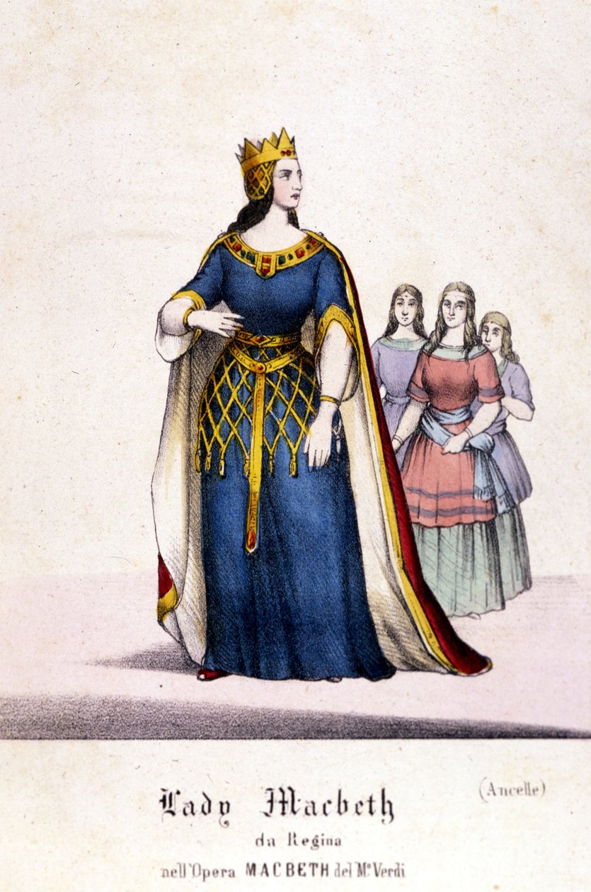 Postava Lady Macbeth v opeře „Macbeth““ od Giuseppe Verdiho (1813 - 1901) podle díla Williama Shakespeara. 1847. Rytina. od Unknown artist