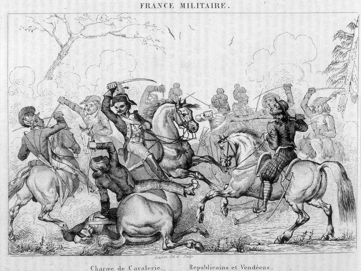 Poplatek kavalérie - republikáni a Vendéens. od Unknown artist
