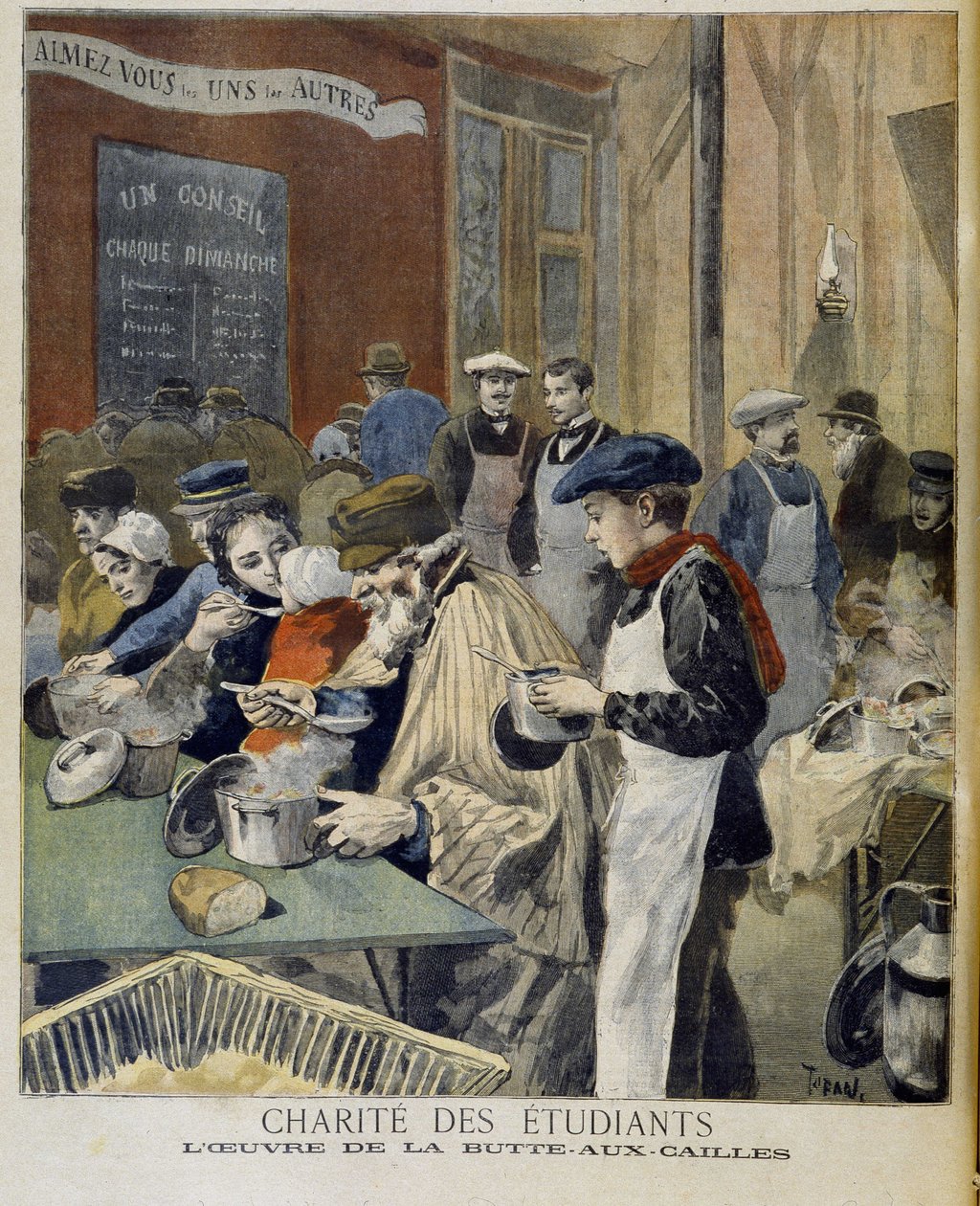 Charita studentů, dílo Butte aux Cailles - v „“Le petit journal““ z 5. února od Unknown artist
