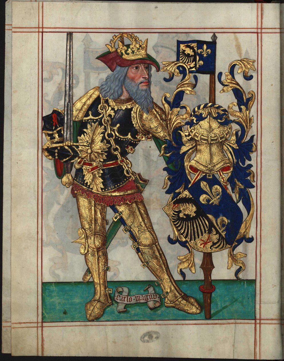 Karel Veliký (742-814) - Karel Veliký (z Knihy Ameiro-Mor) od Anonymous od Unknown artist