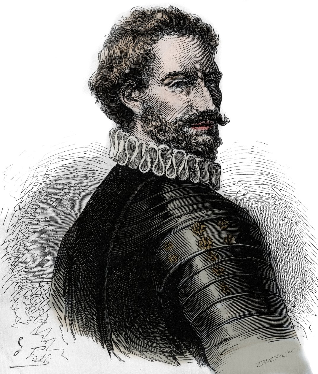 Charles III, vévoda z Bourbonu - Charles III de Bourbon - Charles de Montpensier (1490-1527), vévoda z Bourbonu a Connetable z Francie. Rytina 19. století. od Unknown artist