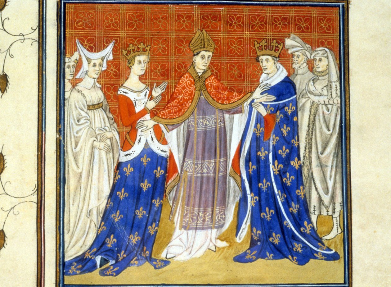 Karel IV. krásný a bílý Burgundsko - miniatura středověku (ref. 512, 345v): Žádost o povolení Městské knihovně v Toulouse (tel: 05 62 27 66 66) od Unknown artist