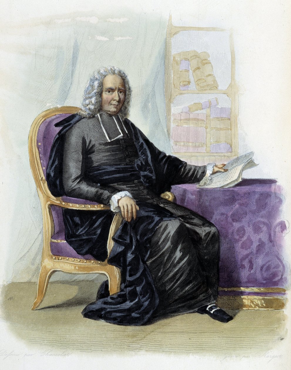 Charles Rollin (1661-1741), spisovatel a historik v Ed. Mennechet, ""Le Plutarque francais"" od Unknown artist