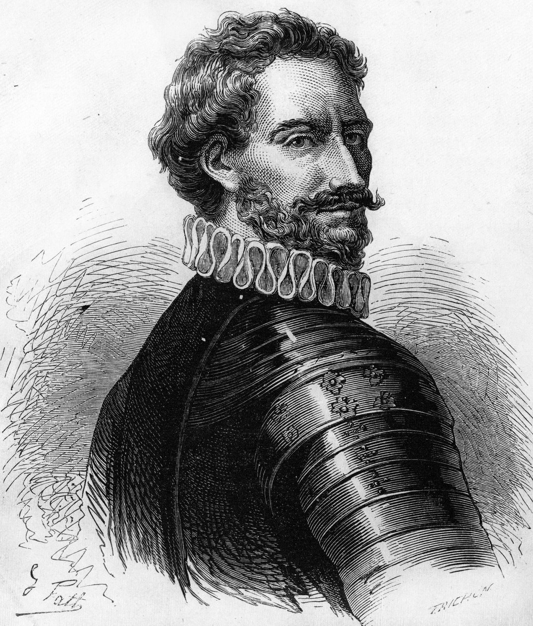 Charles de Montpensier (1490-1527), vévoda z Bourbonu a Connetable z Francie. Rytina 19. století. od Unknown artist