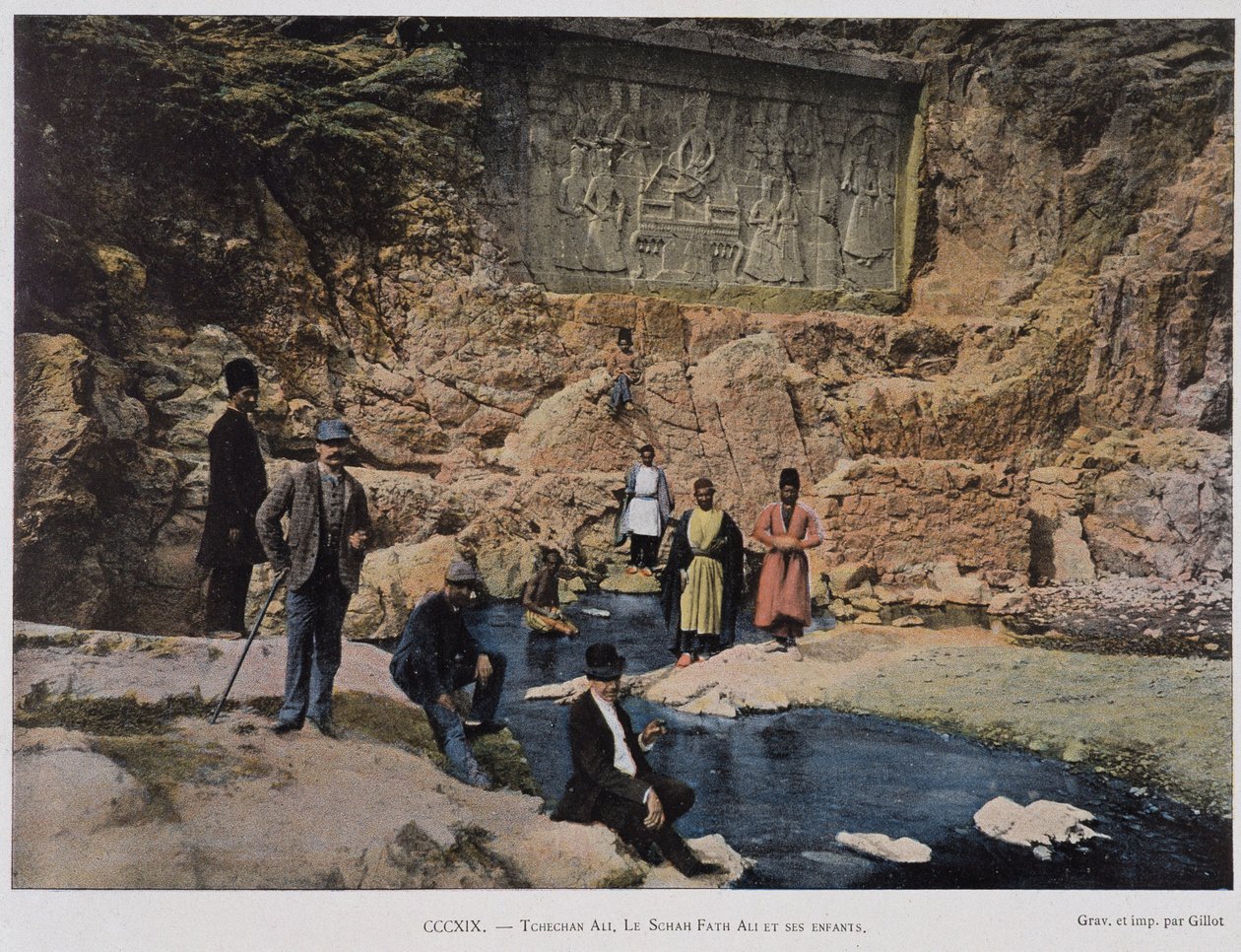 Chechan Alia, Shah Fath Ali a jeho děti na návštěvě egyptského památníku od Unknown artist