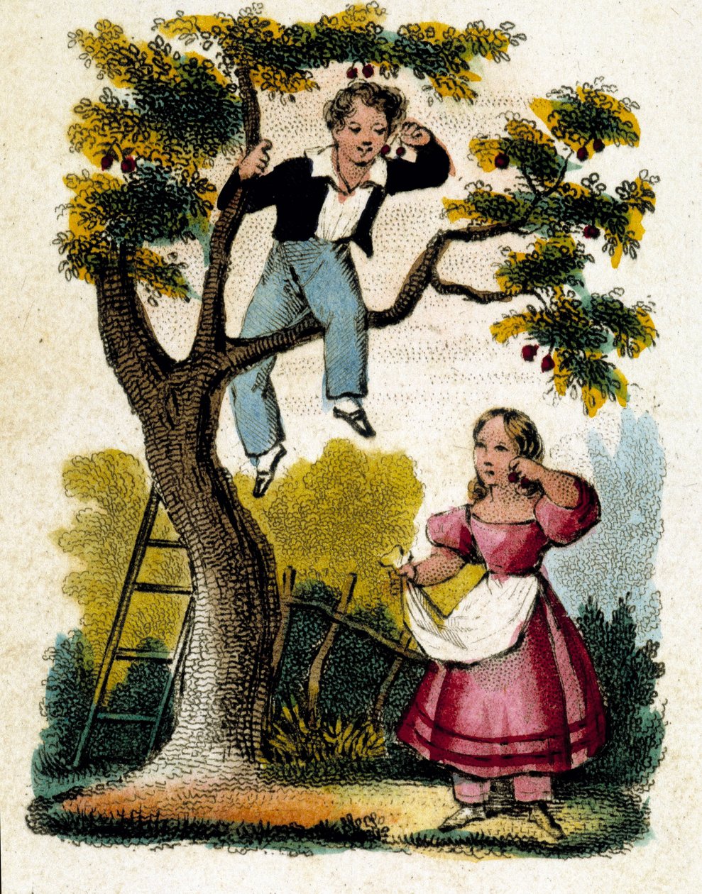 Sběr třešní - chrom., konec 19. stol od Unknown artist