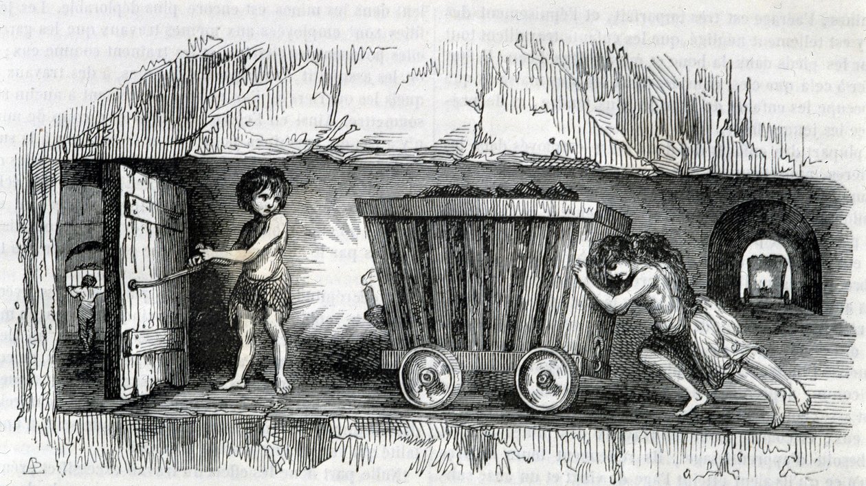 Děti pracující v uhelných dolech v Anglii od Unknown artist