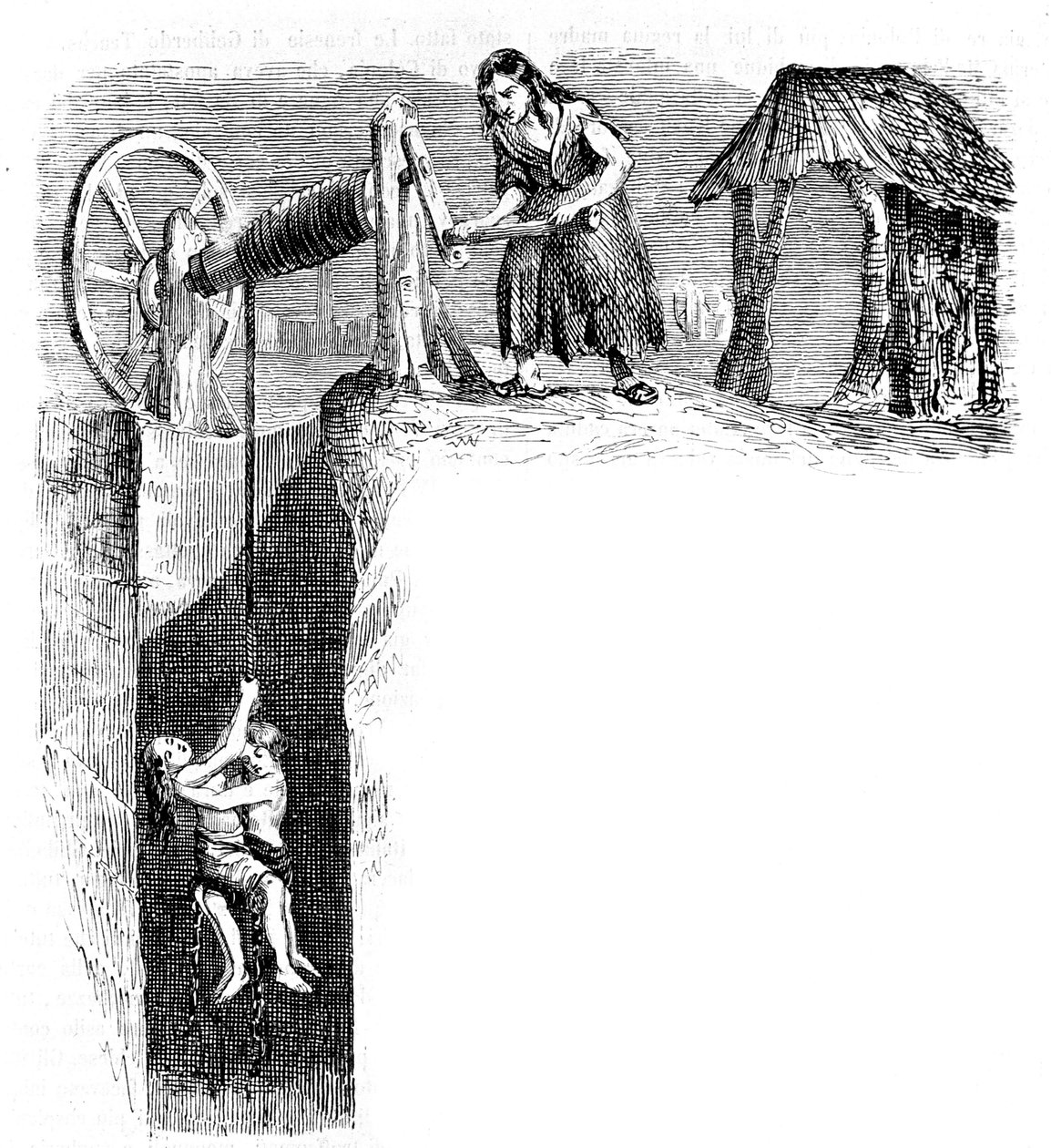 Dětský sestup do uhelného dolu v Anglii, asi 1840. od Unknown artist