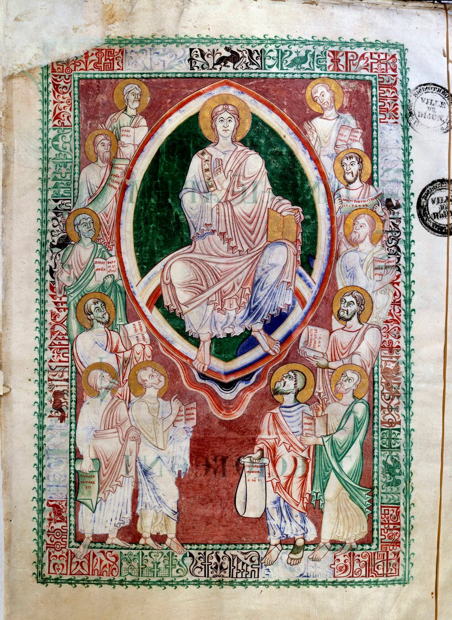 Kristus a proroci Starého zákona. Rukopis opatství Citeaux. Komentáře k Jeremie de Saint Jerome (12. století). Dijon, Městská knihovna od Unknown artist