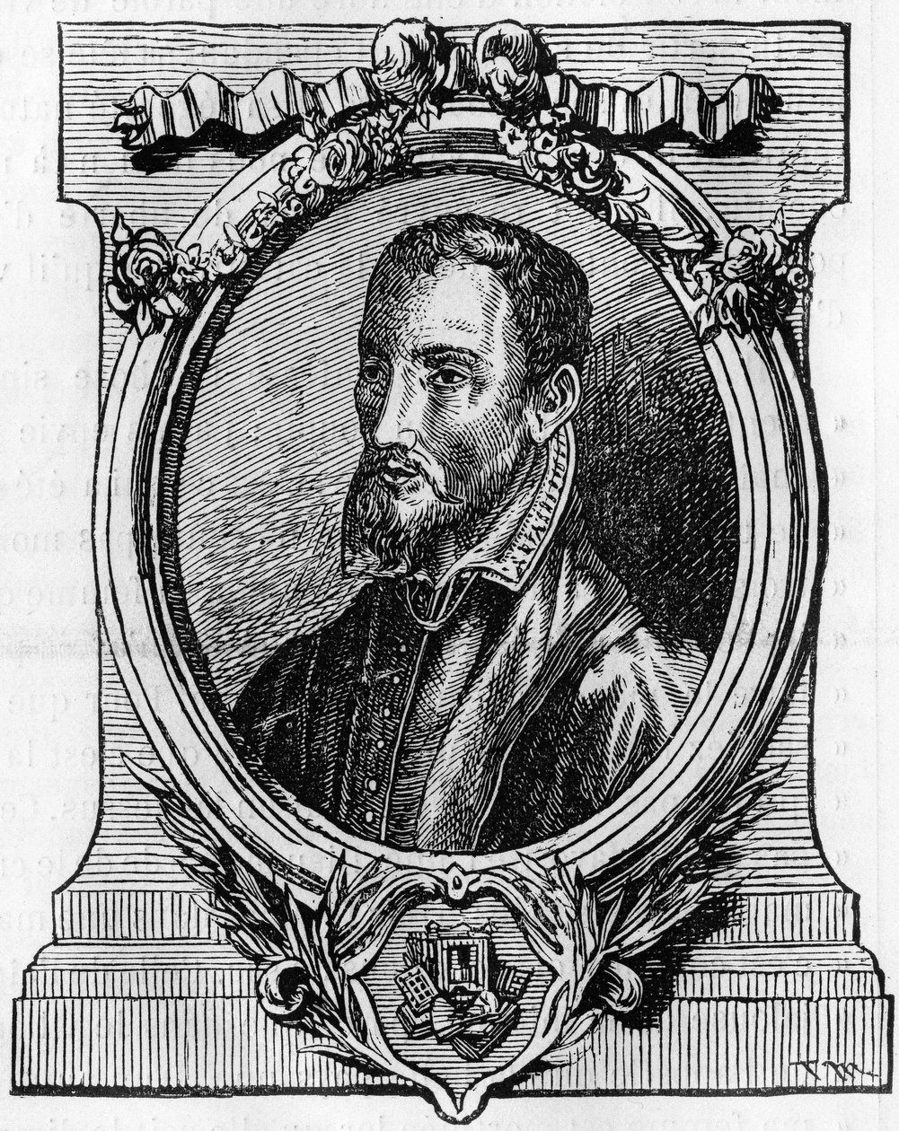 Christophe Plantin. 1514-1589. Antverpská tiskárna francouzského původu. 19. století rytina. od Unknown artist