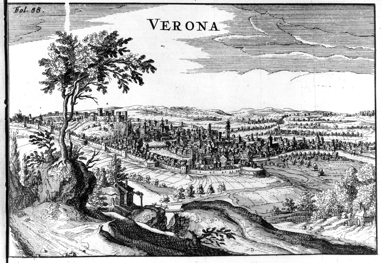 Mapa města Verona 16. od Unknown artist