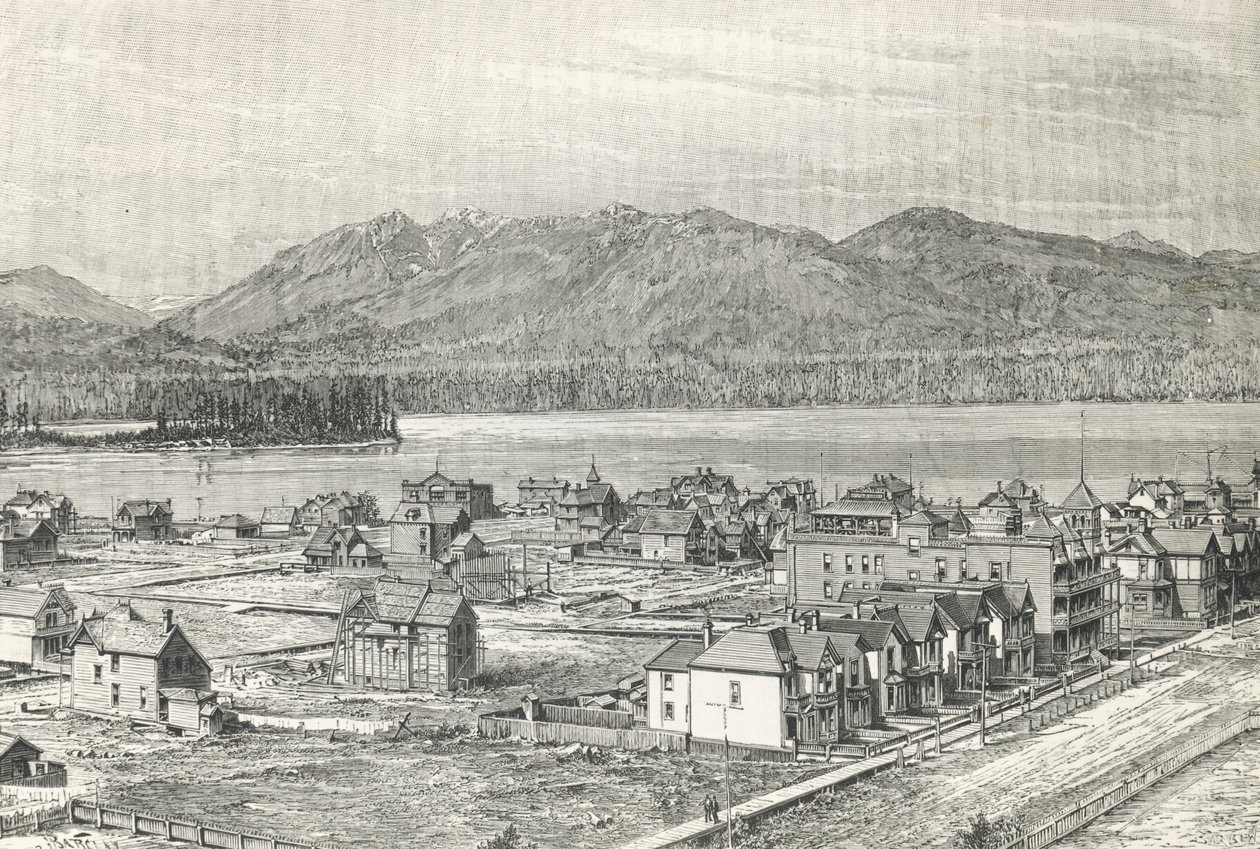 Město Vancouver, rytina, Kanada od Unknown artist