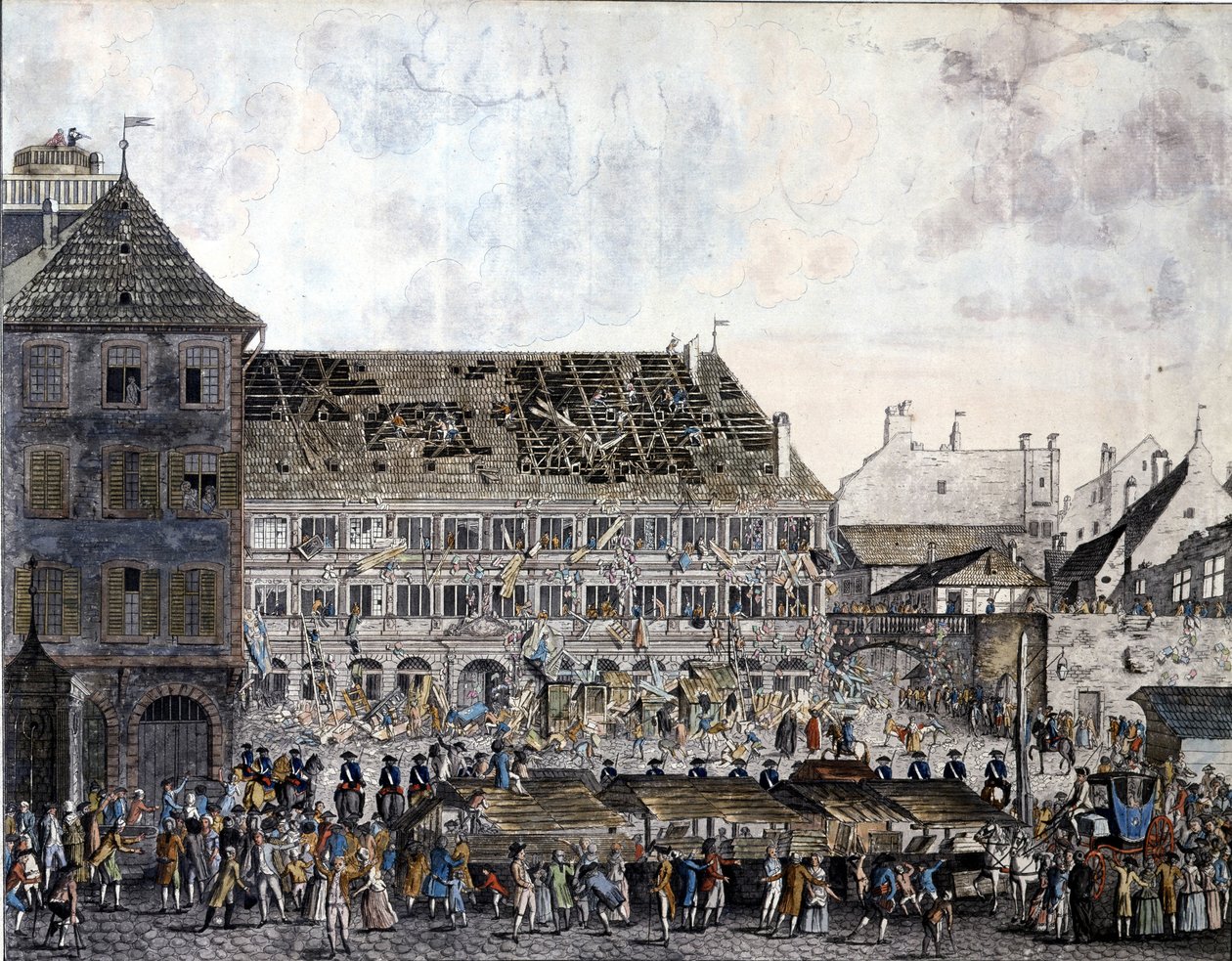Lezení a vyplenění městského domu (radnice) ve Štrasburku, 21. července 1789. od Unknown artist