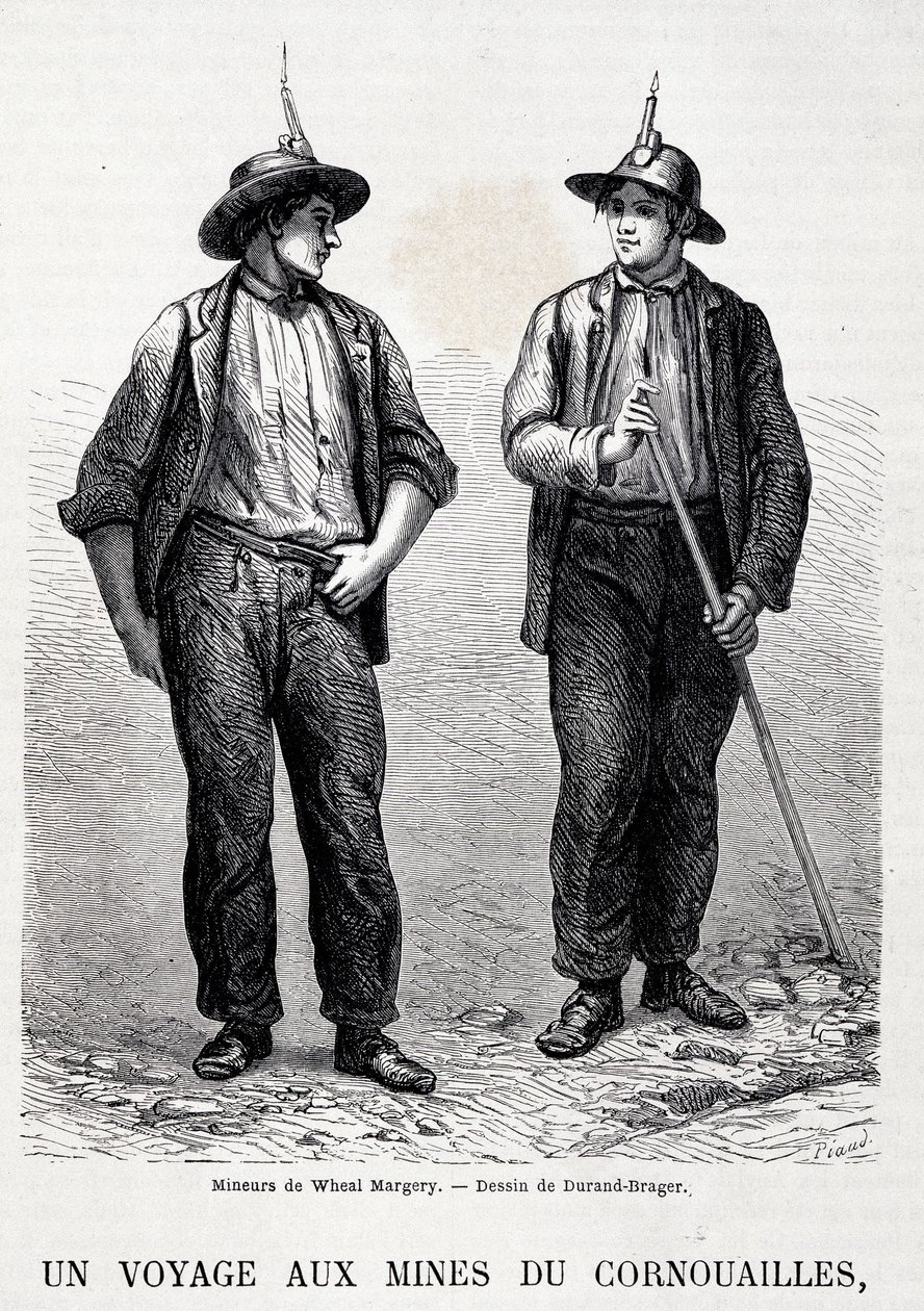 Uhelné doly v Anglii: 2 horníci z Wheal Margery, „Tour du Monde“ od Unknown artist