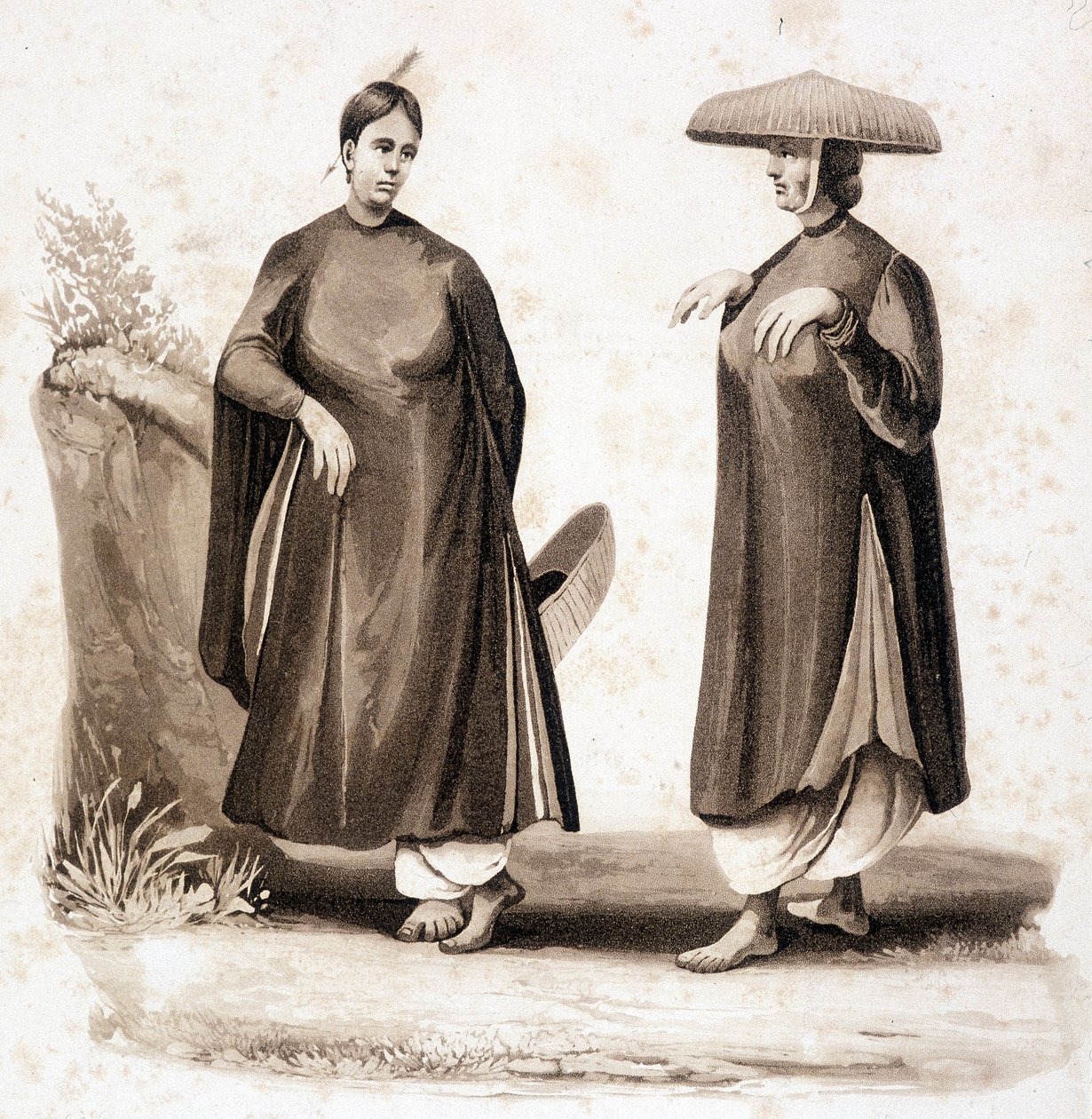 Cohinchinské ženy. Vietnam v. 1850. od Unknown artist